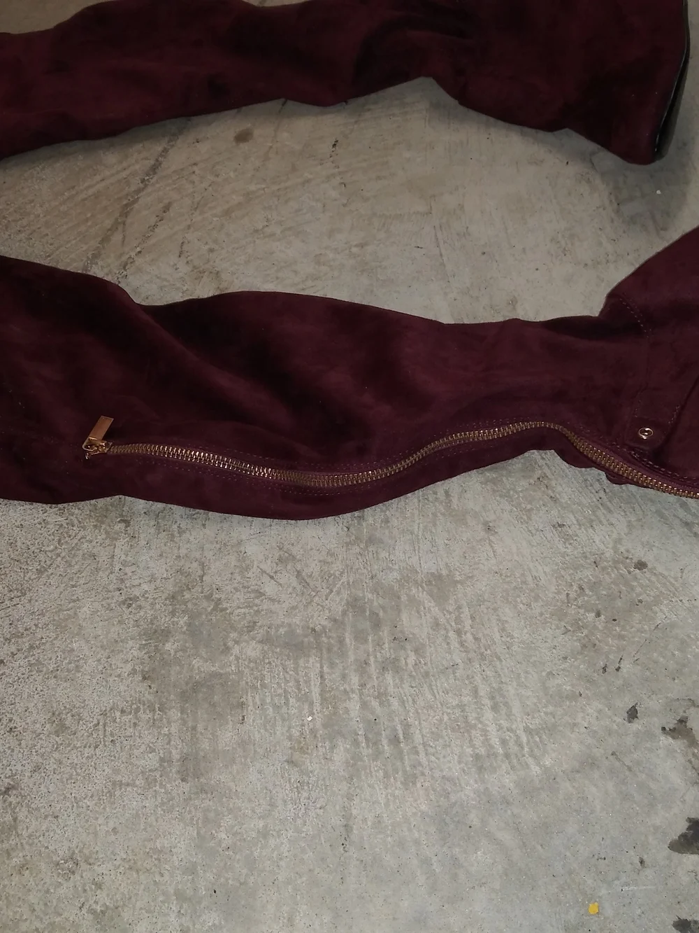 Over-the-Knee Block Heel Boots in Burgundy